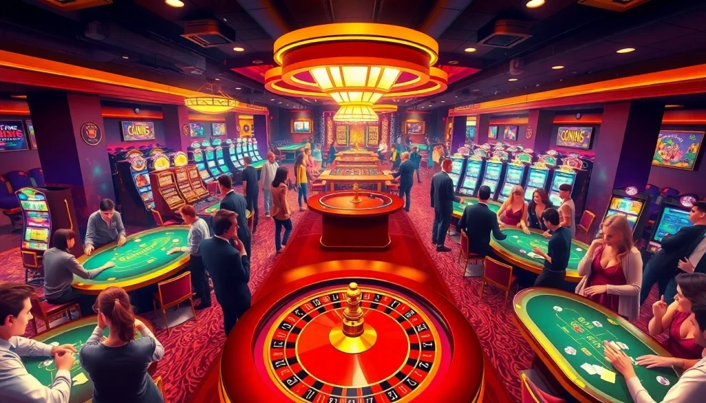 "Exciting casino gameplay at 79king com, showcasing engaged players at a vibrant roulette and blackjack table."