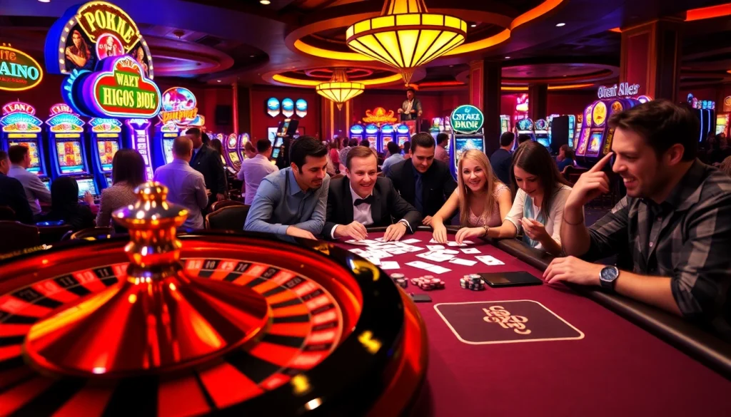 Players enjoying poker and roulette at 23winz.us.com casino, capturing the excitement of gambling.