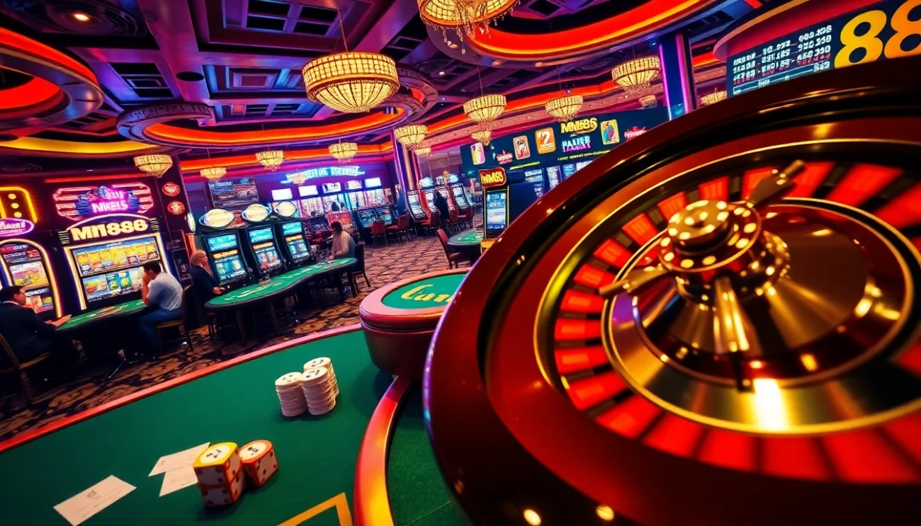 MM88 Casino features exciting games with vibrant slot machines and engaging table games, creating a thrilling gambling experience.