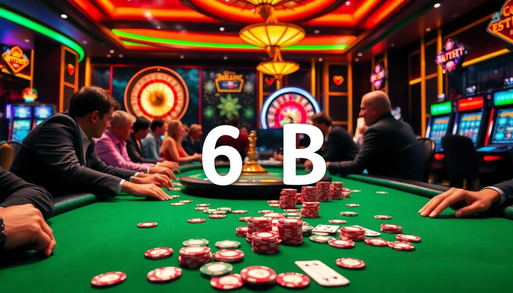 Experience high-stakes poker action at 66B casino tables with colorful chips and intense strategy.