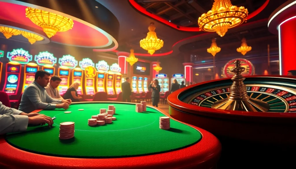 Experience the thrill of mm88 casino gameplay with vibrant poker and slot machines.
