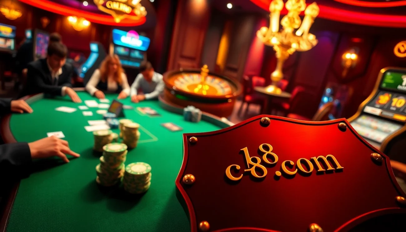 Engage in thrilling casino games at c168.com with vibrant poker tables, chips, and roulette excitement.