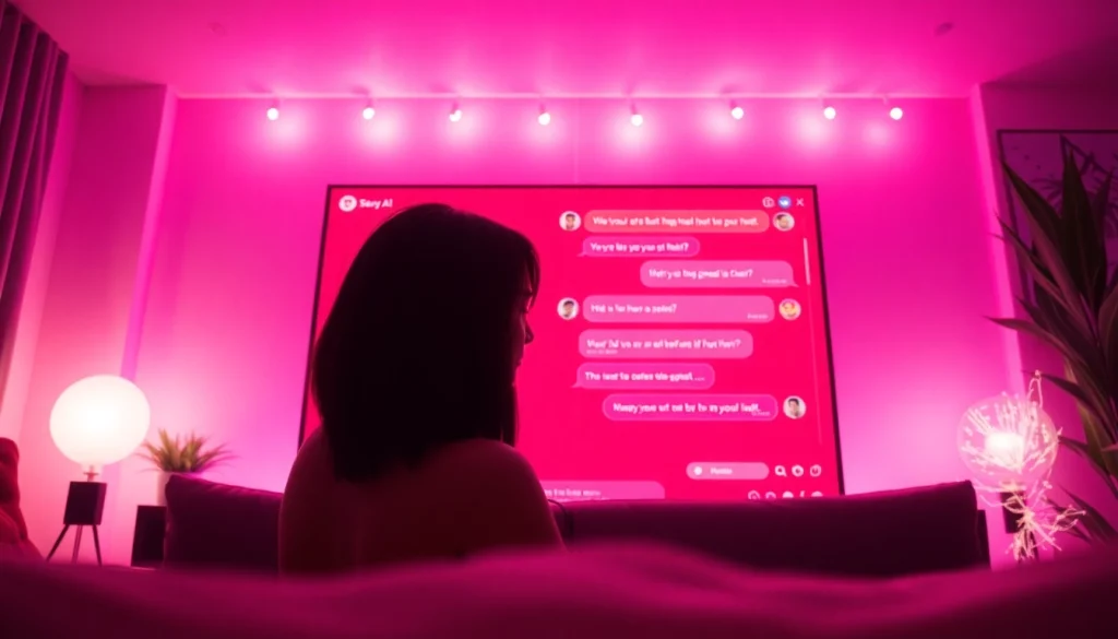 Engaging interface for sexy AI chat showcasing a playful avatar and vibrant chat elements.