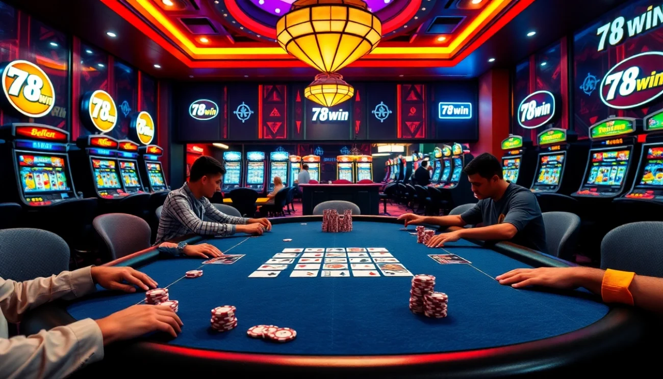 Experience the thrill of poker at 78win.com with intense gameplay and vibrant casino action.
