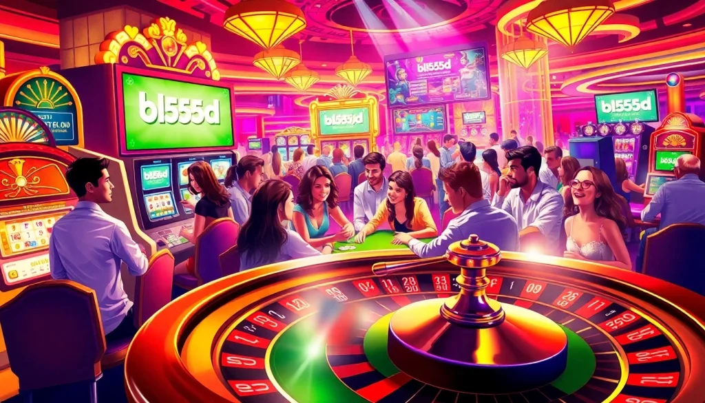 Experience the thrill of diverse casino games at bl555d it com, with players enjoying poker and roulette.
